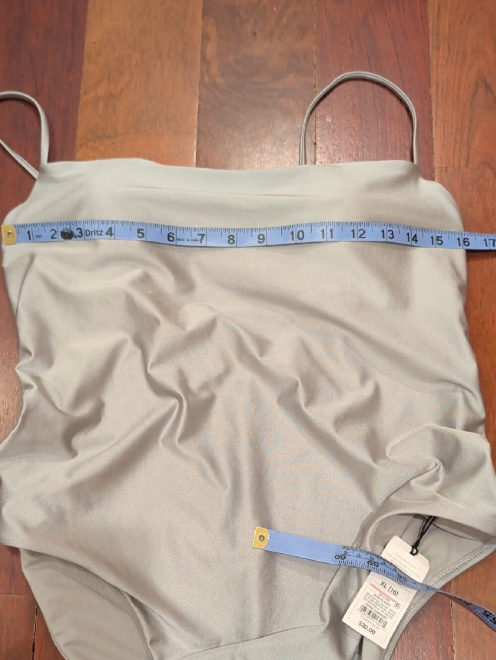 Shade & Shore Silver High Leg Cheeky One Piece Swim Bathing Suit NWT Pool Beach - Picture 7 of 9